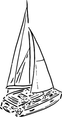 Deniz temalı ürün markası için basit bir bot çizimi. Vektör illüstrasyonu.