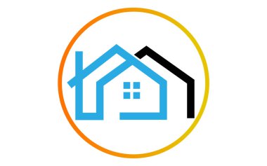 Mobil uygulamalar, web siteleri ve akıllı ev arayüzleri için dijital kullanım için minimalist ev simgesi.