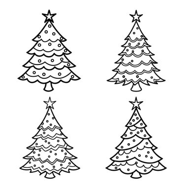 Yılbaşı ağacının vektör çizimi