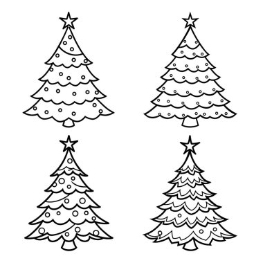 Yılbaşı ağacı seti, vektör