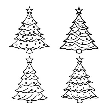 Yıldızlı Noel ağacı, vektör