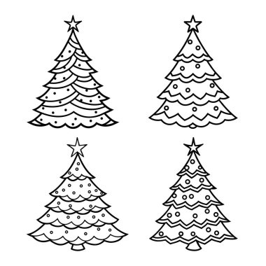 vektör Noel ağacı set.