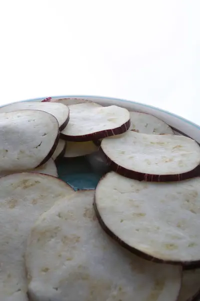 Patlıcan pişirme makbuzu yemeye hazır.