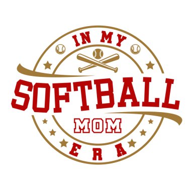 Softball anne ERA vektör tasarımında. Softball anneleri için mükemmel. Illustrator 'da düzenlenebilir.
