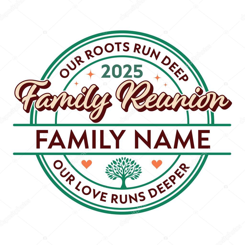 Family Reunion vector design for t-shirt printing, customizable Illustrator artwork, ideal for family event apparel and personalized reunion gifts