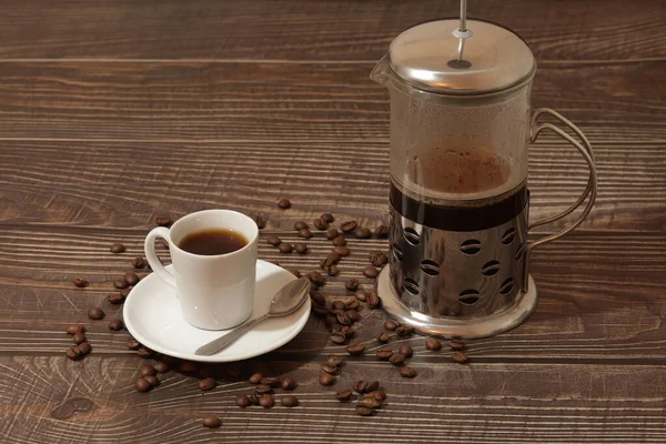 Эспрессо Черное Кафе Красивой Чашке — стоковое фото