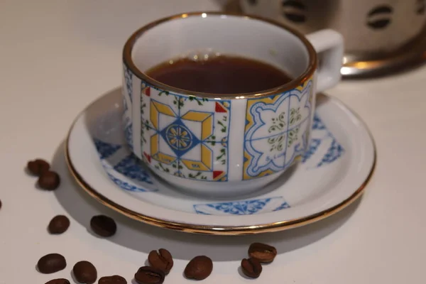 Espresso Black Cafe Beautiful Cup — Stock Photo, Image