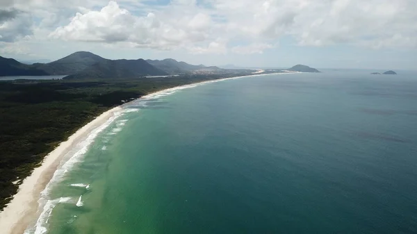 Vista Aérea Praia Mocasín Florianópolis Brasil — Foto de Stock