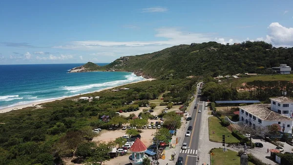 Aerial View Praia Mole Florianopolis Brezilya — Stok fotoğraf