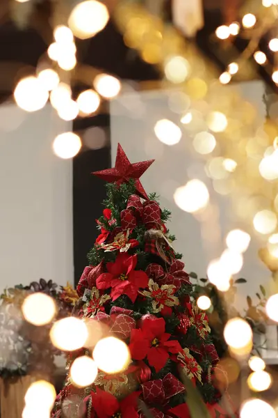 Árvore Natal Enfeites Natal Papai Noel — Fotografia de Stock
