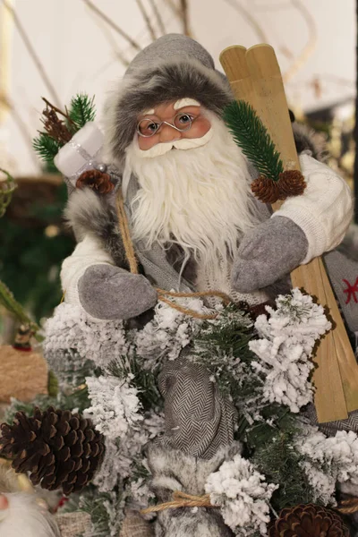 Noel Ağacı Noel Süslemeleri Noel Baba — Stok fotoğraf