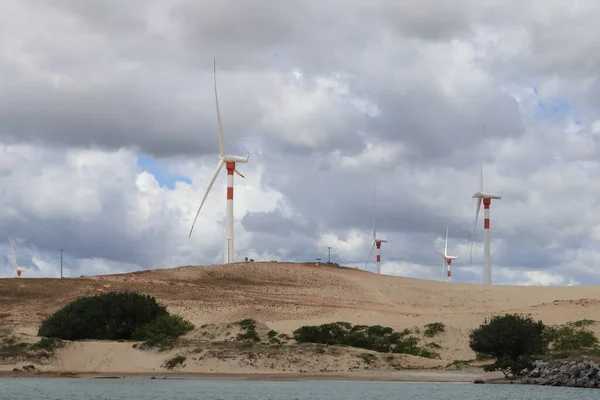 stock image Mundau Beach Wind Power Towers Cear Brazil