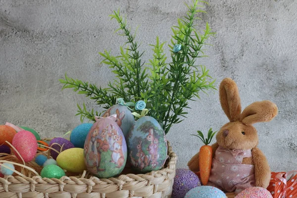Easter Bunny Decorative Eggs Decor — Stock Photo, Image
