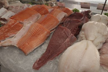 Somon Taze Balık Çiğ Peixaria