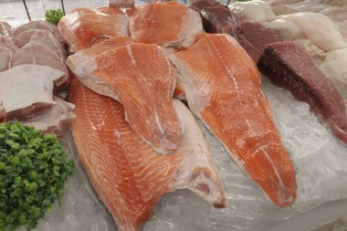 Somon Taze Balık Çiğ Peixaria