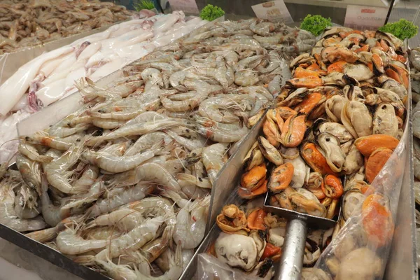 Raw Shrimp Fish Market Färsk Från Havet — Stockfoto