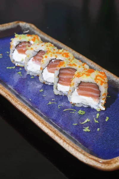 Joe Sushi Uramaki Japanse Keuken Zalm — Stockfoto