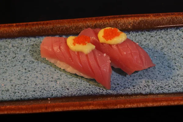 Nigiri Teller Japanisches Essen Lachs — Stockfoto
