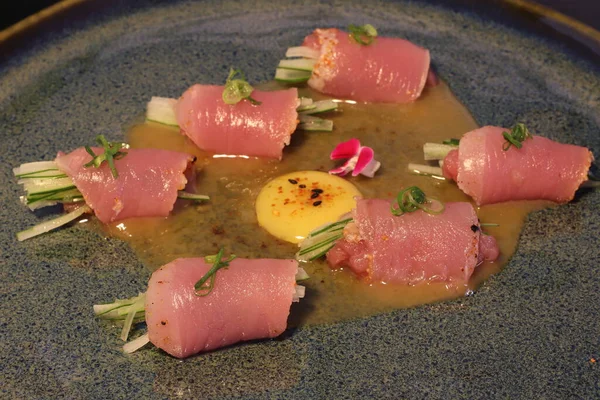 Sashimi Plaat Japans Eten Zalm — Stockfoto