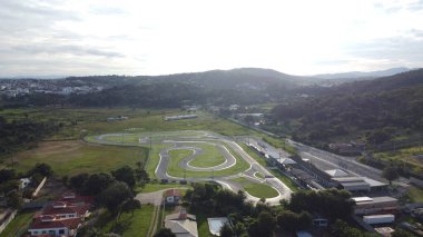 Betim City Uluslararası Karting pisti Minas Gerais Brazil 'in Hava Görüntüleri