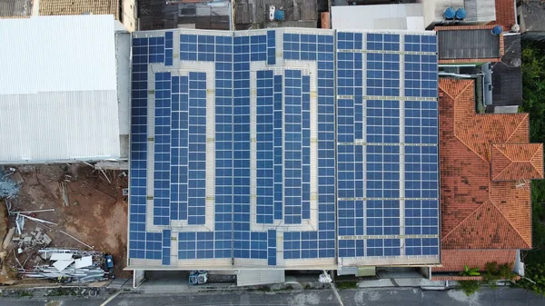 Photos Roofs Photovoltaic Panels Solar Energy — Stock Photo, Image