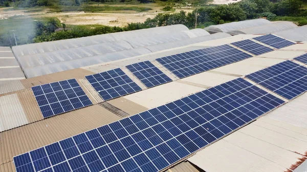 Photos Roofs Photovoltaic Panels Solar Energy — Stock Photo, Image