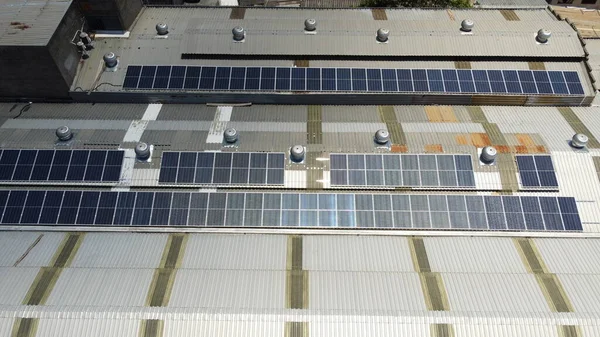 Photos Des Toits Avec Panneaux Photovoltaïques Énergie Solaire — Photo