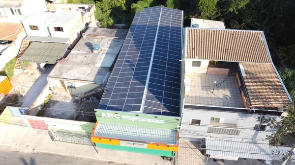Photos Roofs Photovoltaic Panels Solar Energy — стокове фото