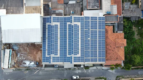 Photos Roofs Photovoltaic Panels Solar Energy — стокове фото