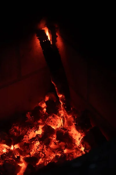 Hoguera Fuego Ember Chimenea — Foto de Stock