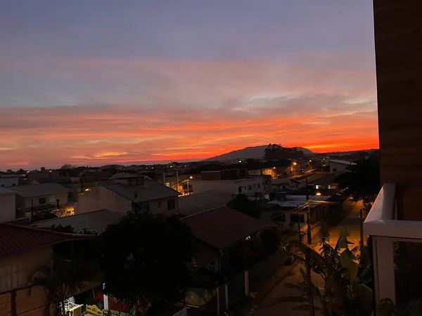 Πορτοκαλί Ουρανό Την Αυγή — Φωτογραφία Αρχείου