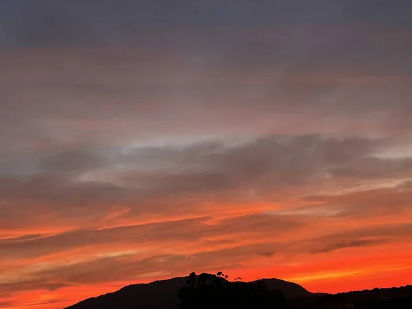 Orangener Himmel Tag Der Morgendämmerung — Stockfoto