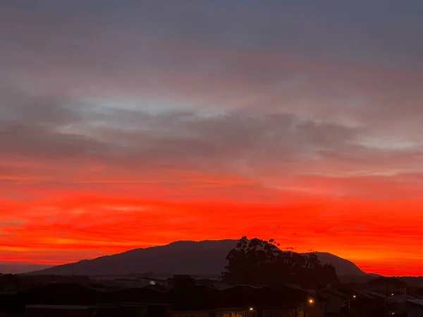 Πορτοκαλί Ουρανό Την Αυγή — Φωτογραφία Αρχείου