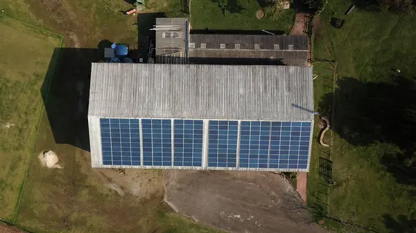 Panel Energii Słonecznej Dachu Fotowoltaicznym — Zdjęcie stockowe