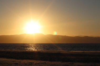 Floripa 'da Denizde Güzel Gün Batımı