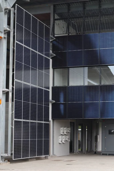 Painel Energia Solar Fotovoltaico Sustentável — Fotografia de Stock