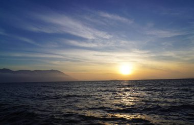 Florianpolis Adası 'ndaki Ribeiro Sahili' nde gün batımı