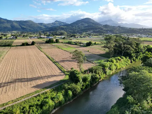 Santo Amaro da Imperatriz 'deki tarlalar ve dağlar