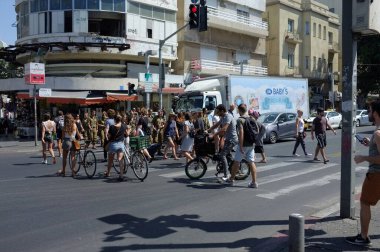 Tel Aviv İsrail 20 Eylül 2018 Şehir Hayatı Sokaklarda Şehir Sahneleri