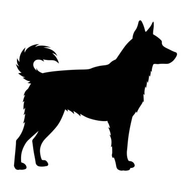 Siyah siluet köpek. vektör illüstrasyonu