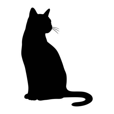 Bir kedinin silueti, vektör çizimi