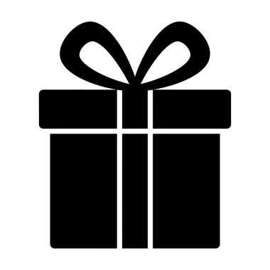 Modelleştirilmiş yaylı, minimalist ve modern tasarım uygulamaları için mükemmel bir hediye kutusunun koyu siyah silueti. Temiz, ölçeklenebilir ve uygulamalarda, web sitelerinde, mevsimsel pazarlamada ve hediye ile ilgili görsellerde kullanılmak için ideal..