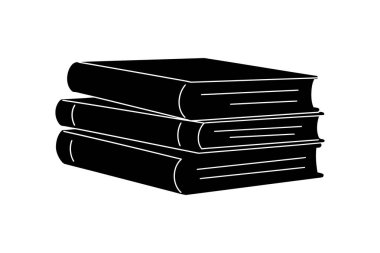 Kitap ikonu. beyaz üzerine siyah arkaplan