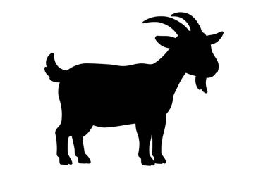 Keçi hayvan silueti izole edilmiş simge