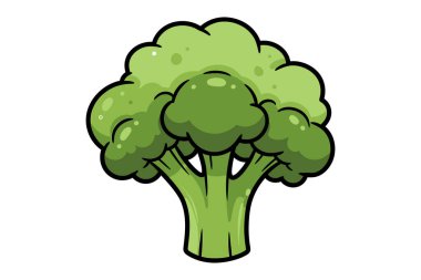 Brokoli sebzeli gıda çizgi film vektör çizimi tasarımı