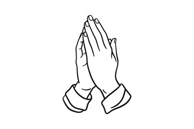 Dua eden bir çizgi filmin vektör çizimi