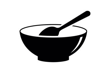 Kaşık ikonu. Beyaz arkaplanda izole edilmiş web tasarımı için basit bir çatal bıçak vektör simgesi çizimi