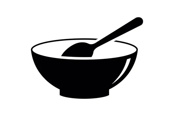 Kaşık ikonu. Beyaz arkaplanda izole edilmiş web tasarımı için basit bir çatal bıçak vektör simgesi çizimi