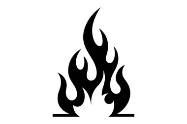 Beyaz üzerine ateş ikonu. ateş sembolü