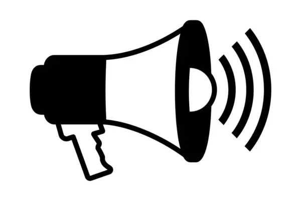 megafon ikonu. beyaz arkaplanda izole edilmiş bir vektör illüstrasyonu